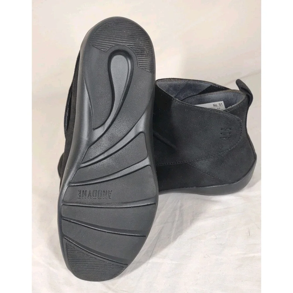 Anodyne No. 91‎ Casual Ankle Boots Black Vegan Leather Womens Size US 7.5W